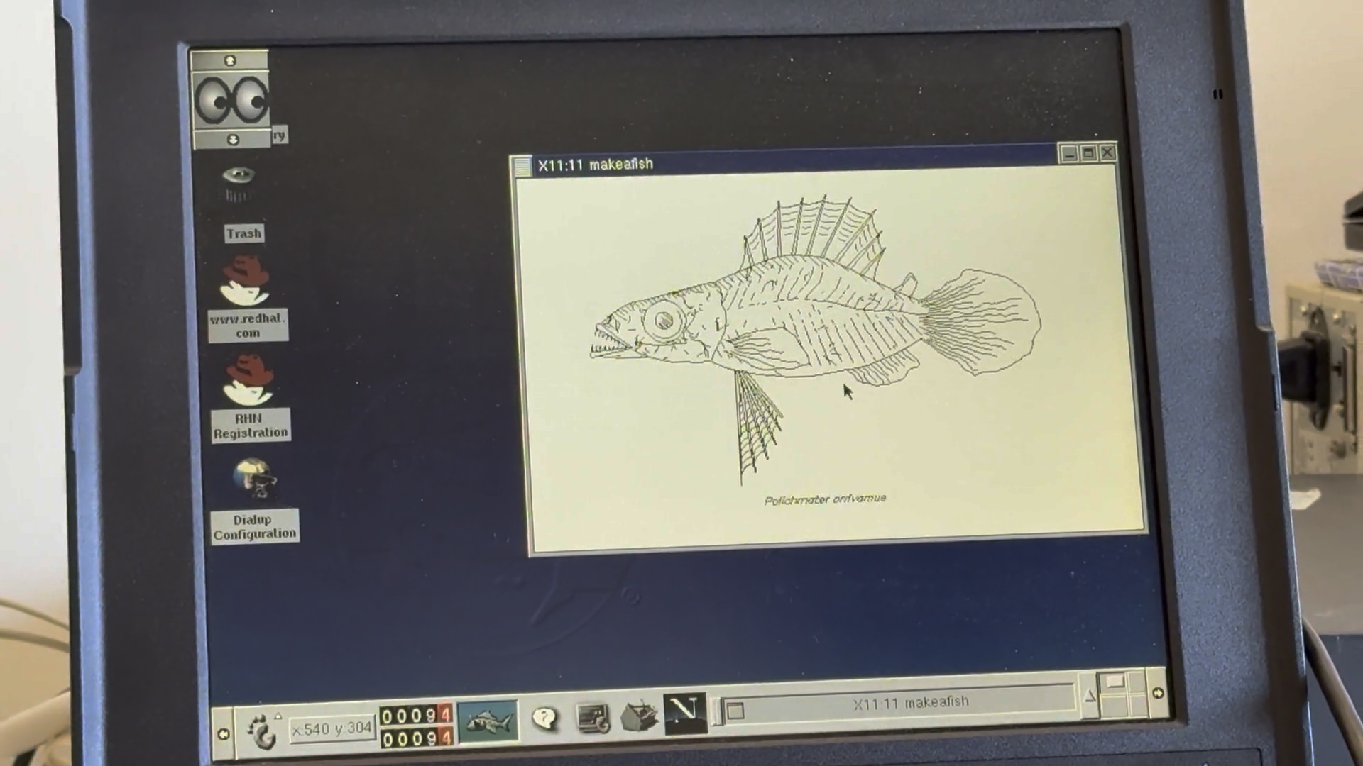 Makeafish displayed on a Thinkpad